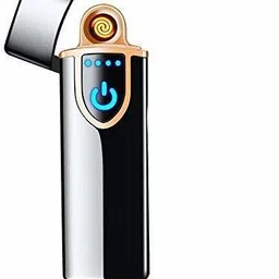 enmora 112 |SENSOR ELECTRIC LIGHTER 33 _ Premium Electric Cigarette Lighter Metal Chrome Finish USB Rechargeable Flame-less Slim Touch Sensor Lighter With Battery Indicator Cigarette Lighter Pocket Lighter-picture-29