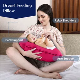 dormyo New Born Baby Multifunction Nursing Pillow 1Kg Microfibre Pink (22" x 21.5") Breastfeeding Pillow-picture-20