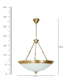 fos lighting White & Gold Brass & Glass Chandelier image 3