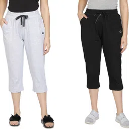 Women Grey, Black Capri-image-11