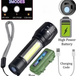 99drops (Pack of 2) Min Pocket Bright usb metal Torch (Black, 9.3 cm, ) Torch-picture-17