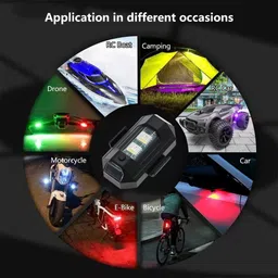 MOOZMOB Aircraft Light for Drones Helmets Bike Cars with 7 Colors + Flashing Modes Small Multicolor LED Light for Helmets Strobe LED Light (Pack of 3) Led Light image 4