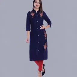mehsoos Women Embroidered Viscose Rayon Straight Kurta-picture-33