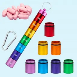 wagkova 7 days pill box 7 days weekly dawa organiser case keychain portable waterproof Pill Box image 1