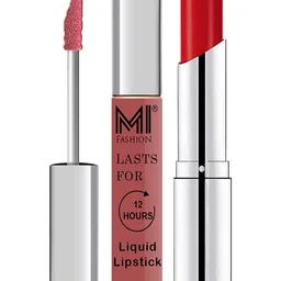 MI FASHION Lips on Fleek Liquid Lipstick 3.5ml - 10 & Creamy Matte Lipstick 3.5g - 09 image 4