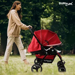 bumtum Premium Baby Stroller/Pram 360°Swivel Wheel Storage Basket,Reversible Handlebar Stroller image 5