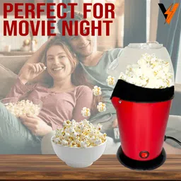 vincentvolt Measuring Cup, Fast Popping, BPA-Free, Red Hot Air Popcorn Popper Maker Oil Free Electric Popcorn Machine 65 g Popcorn Maker image 2