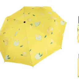 infispace Umbrella For 23 Inch Large Size 3-Fold Umbrella,Lemon ColorFor Sun & Rain Umbrella image 1