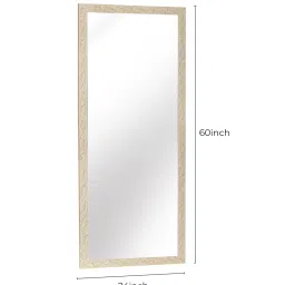 k k glass & aluminium Rectangle (24X60) Yellow Wall Mirrors image 2