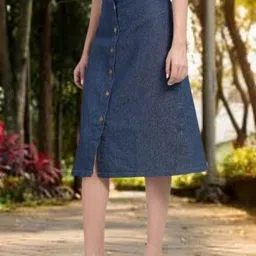 aksha creation Women Solid A-line Light Blue Skirt image 2