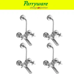 parryware Trio Wall Mixer 2 in 1 with Overhead Shower Provision set of 4 pic 410 Wall Mixer with Overhead Shower Provision Wall Mixer Faucet image 1
