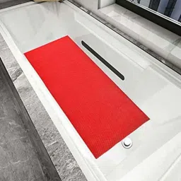 aaho decor Red Solid PVC 2 ft x 5 ft Antiskid Bath Tub Cum Floor Runner-picture-34