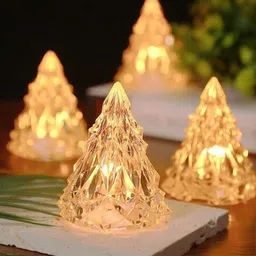 satyam kraft 4 Pcs Acrylic Crystal Modak Design Led Tea Light Candle image 2