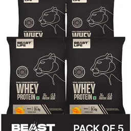 beastlife Pro Concentrate 100% Whey Protein | 5 Sachet Travel Pack (5x31.4g) Whey Protein-picture-13