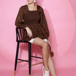 sheetal associates Casual Bishop Sleeve Printed Women Maroon Top image 4