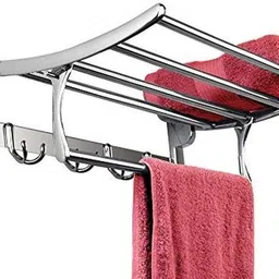apex labs Bathroom Accessories Stainless Steel Folding Towel Rack Silver Towel Holder image 5