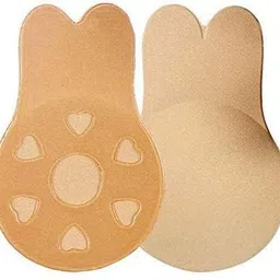h o g enterprise Women Push Up Bras for Self Adhesive Silicone Strapless Invisible Bra Reusable Sticky Breast Lift Up Tape Rabbit Bra Pads Multicolor image 1