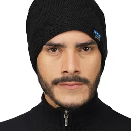 iSWEVEN Self Design Woolen Winter Beanie Caps image 2
