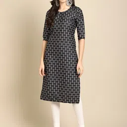 7threads KALINI Women Pack Of 6 Multicoloured Ethnic Motifs Digital Print Straight Kurta image 2