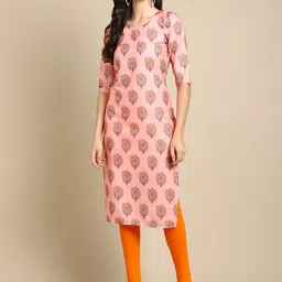 7threads KALINI Women Pack Of 6 Multicoloured Ethnic Motifs Digital Print Straight Kurta image 4