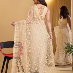 VAIRAGEE Ethnic Motifs Embroidered Net Saree image 4