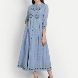SUTI Cotton Floral Ethnic Midi Ethnic Dress-picture-37