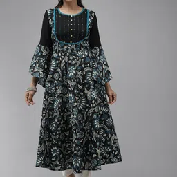 YASH GALLERY Ethnic Motifs Printed Cotton Anarkali Kurta-picture-39
