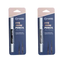 MARS Set of 2 Micro Precision Eyebrow Pencils with Brush - Black & Brown-image-81