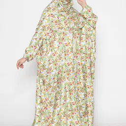 SANASH Collections Printed With Zip Closure Round Neck Burqa image 3
