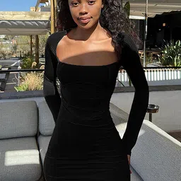 LULU & SKY Scoop Neck Mini Bodycon Dress image 1