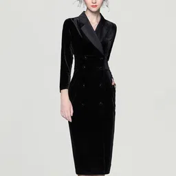 JC Collection Notched Lapel Collar Midi Sheath Dress image 5