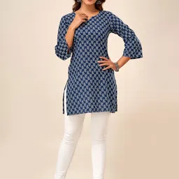 HERE&NOW Ethnic Motifs Printed Straight Pure Cotton Kurti-picture-38