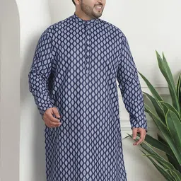 SOJANYA PLUS Ethnic Motifs Printed Band Collar Straight Kurta-picture-30