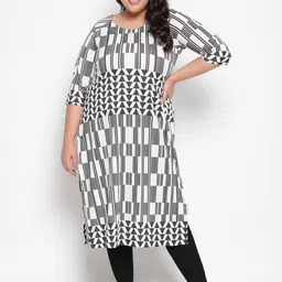 Amydus Plus Size Geometric Printed Pure Cotton Kurta image 1