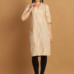 Sayesha Striped Thread Work Shirt Collar Cotton Straight Kurta-picture-14