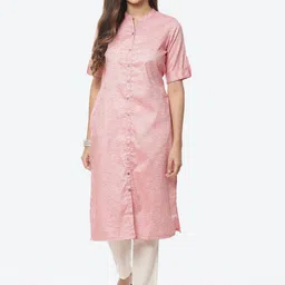 Rangriti Women Peach-Coloured Self Design Straight Kurta-picture-36