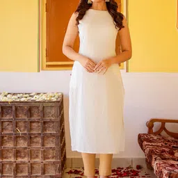 VASVI Sleeveless Kantha Work Kurta image 1