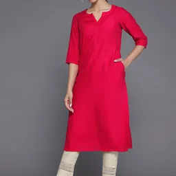 Libas Mandarin Collar Three Quarter Sleeves Kurta image 1