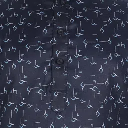 SG YUVRAJ Boys Navy Blue Printed Kurta image 2