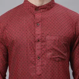 Aarsha Geometric Printed Mandarin Collar Cotton Kurta image 2