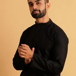 Lightpole Mandarin Collar Cotton Straight Kurta image 5