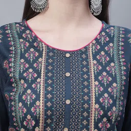 Cantabil Ethnic Motifs Printed Lace Detail Panelled Kurta image 3