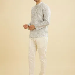 Manyavar Geometric Printed Mandarin Collar Straight Short Kurta image 4