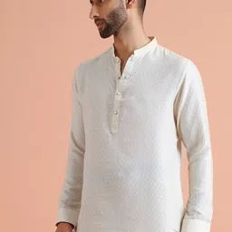 KISAH Men Embroidered Thread Work Short Kurta image 3