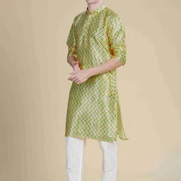 Anouk Geometric Woven Design Mandarin Collar Straight Kurta image 4