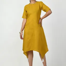 Myshka Thread Work Detail Cotton A-Line Kurta image 4