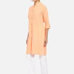 Vastraa Fusion Women Orange Thread Work Kurta image 4