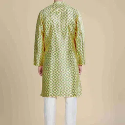 Anouk Geometric Woven Design Mandarin Collar Straight Kurta image 5