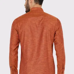 Maharaja Mandarin Collar Linen Short Kurta image 5