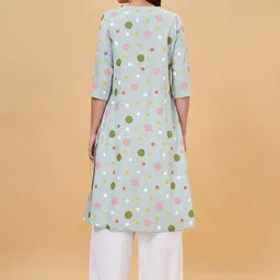 RANGMANCH BY PANTALOONS Polka Dots Printed Round Neck A-Line Kurta image 4
